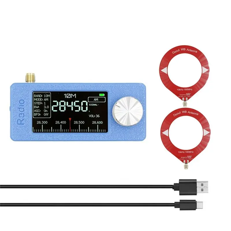 그녀를 위한 선물 SI4732 미니 라디오 수신기+루프 안테나 10Khz-180Mhz 휴대용 라디오 수신기 AM FM 라디오 SW MW VHF 미니 SI4732 R