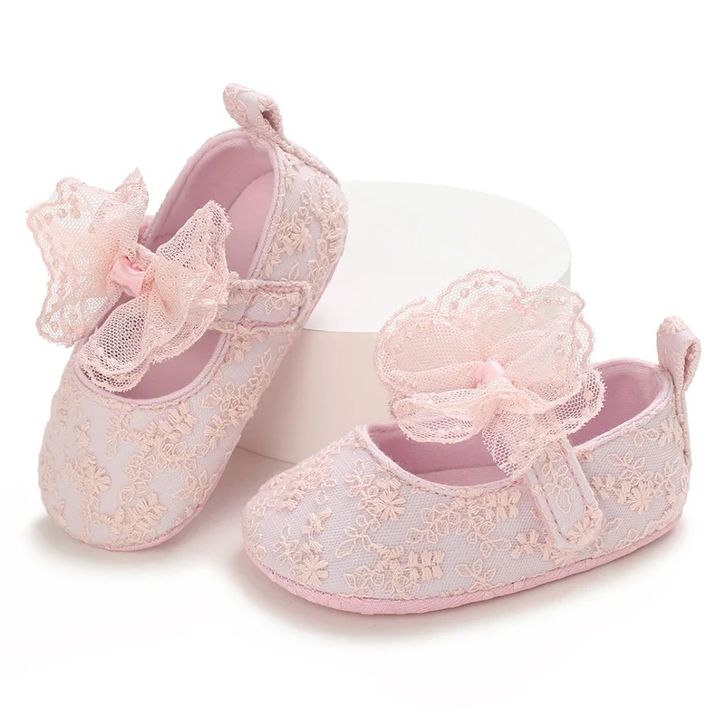 Baywell Baby Girls Shoes Lace Bow Spring Summer Toddlers Prewalkers