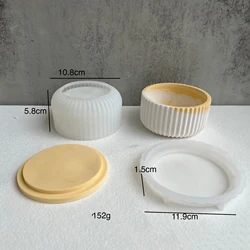 Round Stripe Silicone Mold for DIY Candle Jars and Home Decor Crafts (04)