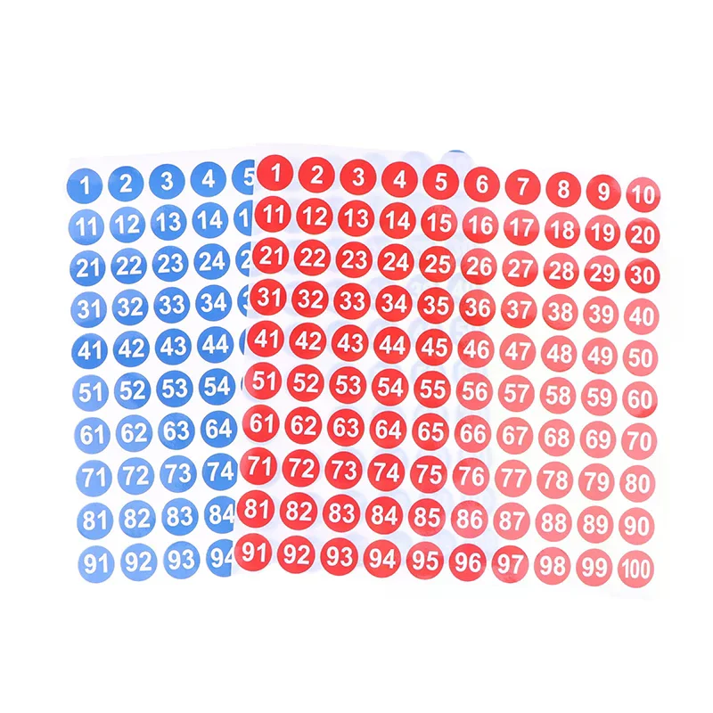 5 Sheets Number Stickers 1-100 Label Number Sticker For Diy Craft Nail Polish Glue Bottle Scrapbooking Diary Stationery