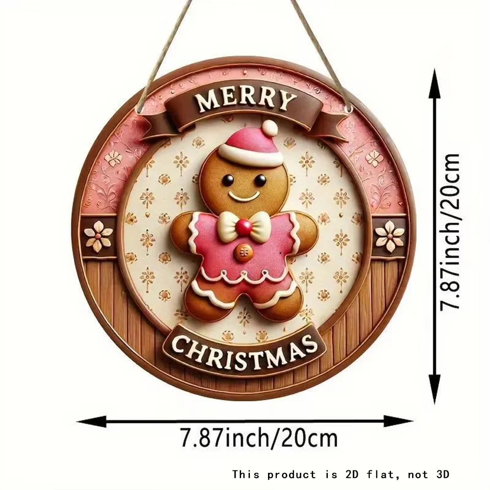 Wooden Door Decor 1pc 2D Wooden Merry Christmas Snowman Welcome Sign 20x20cm Perfect for Farmhouse, Kitchen Garden Balcony Room Door Home Decor