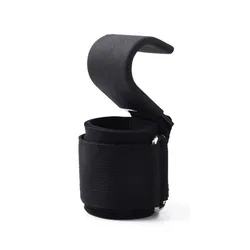 Enhanced Strength Training Wrist Hooks for Weightlifting & Pull-ups (Black Pack of 1)