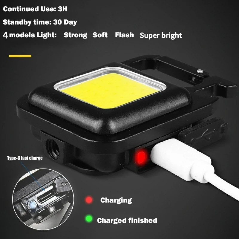 Camping Light Portable Lanterns Camping Lamp Camping Lantern Portable key chain camping lamp multi-functional COB charging emergency light mini high-brightness camping lamp