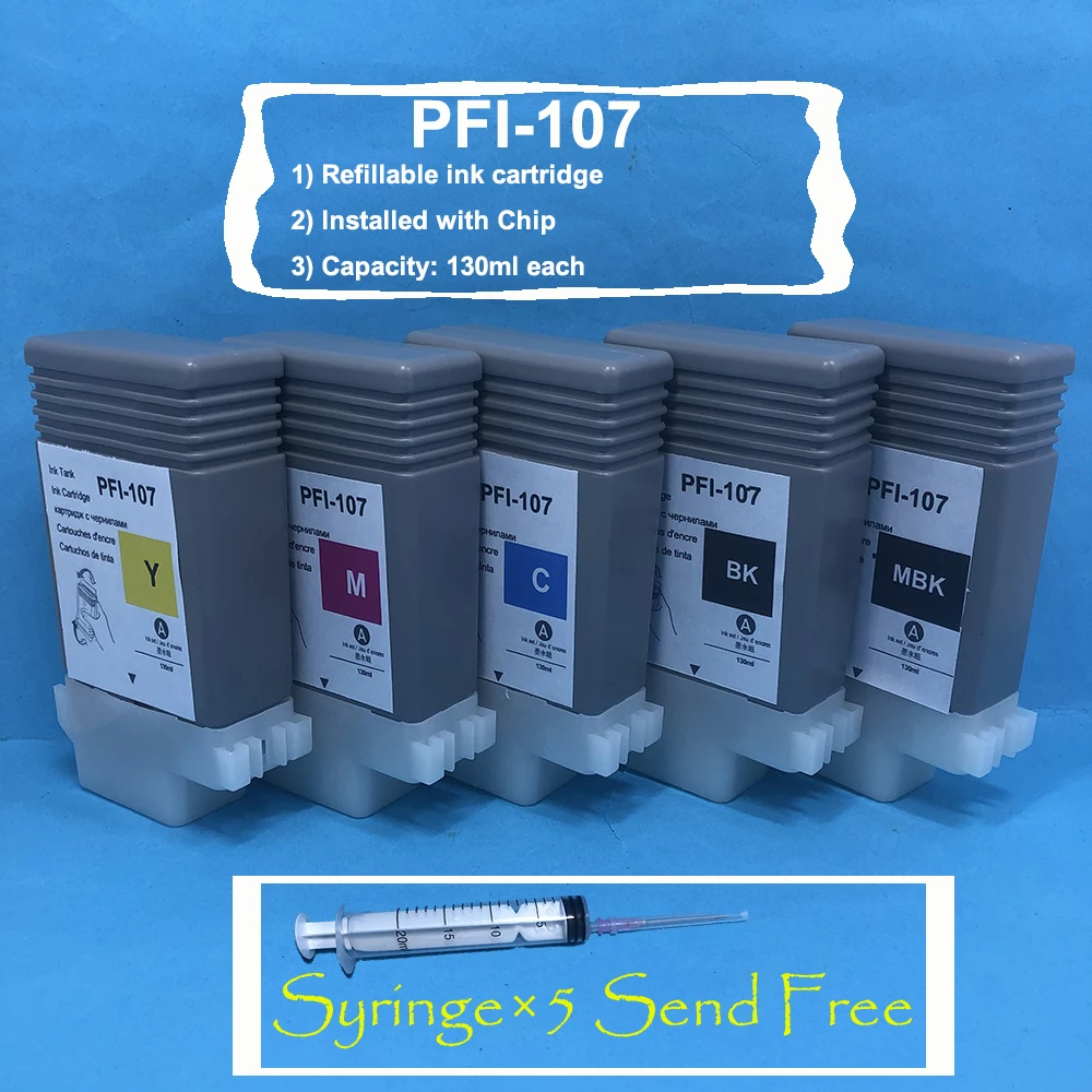 130ml PFI107 PFI 107 캐논 IPF670 IPF680 IPF685 IPF770 IPF780 IPF785 프린터