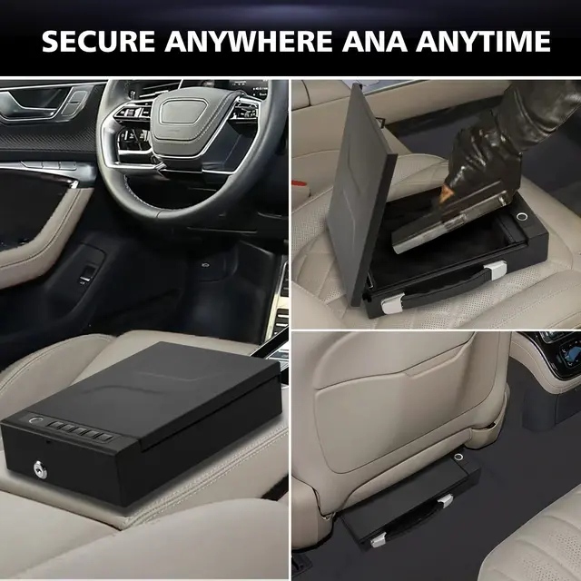 Biometric Technology Portable Gun Safe Box Tuya APP Password Fingerprint Key Unlock Cold-rolled Steel Material Safe Security Box 5