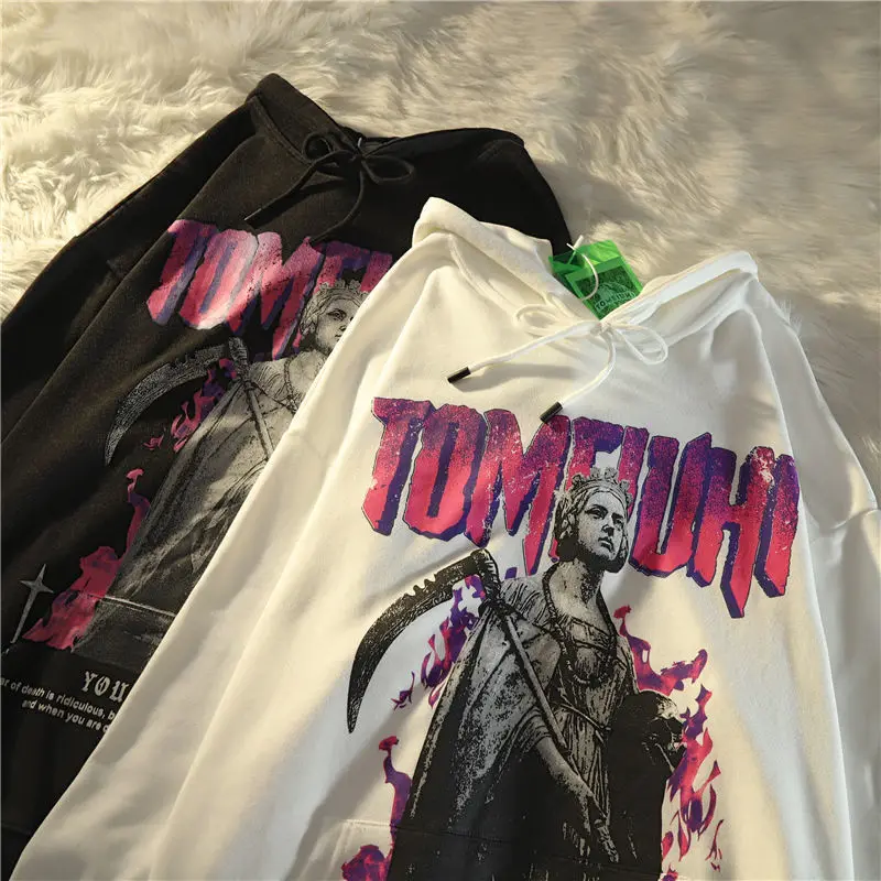 

Women Hoodie Hip Hop Oversized Streetwear Vintage Grunge Graphic Print Long Sleeve Sweatshirt Winter Y2k Clothes Punk Top