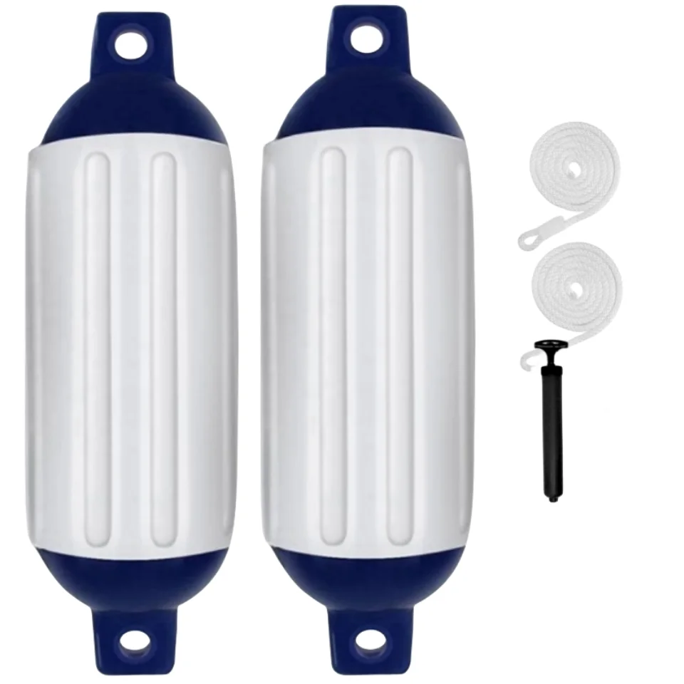 BoatFenders2PackRibbedTwinEyesVinylBoatFenderBumpersBoat