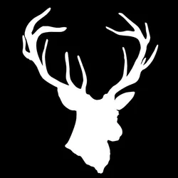 Fashion Deer Head Styling Creative Hunting Car Sticker - Exterior Vinyl Decal - 20CM X 16.3CM (WHITE)