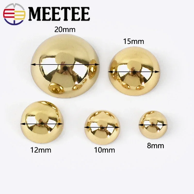 Meetee 10/50Pcs 15-25mm Metal Buttons Antique Brass Mushroom Shank Button  for Clothing Decorative Buckle Jeans Repair Kit Clasp
