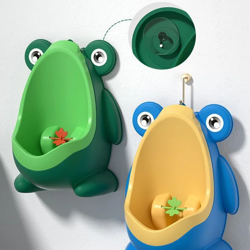 Children Stand Vertical Cute Frog Potties Training Urinal Boy With Fun Aiming Target Toilet Urinal Trainer Toddler Growth Gift image