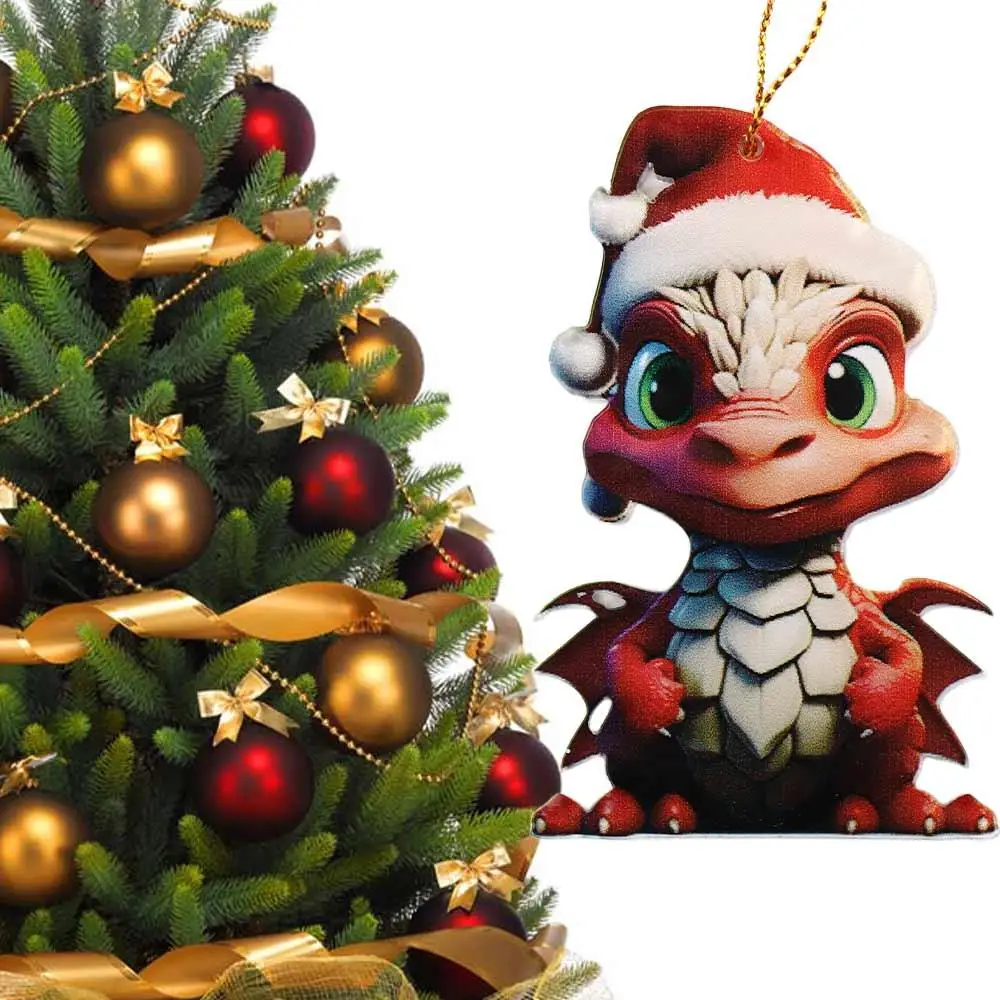 

2D Acrylic Dragon Pendant Acrylic Flying Dragon Flying Dragon Car ornaments Color Printing Cartoon Xmas Dragon Keychain
