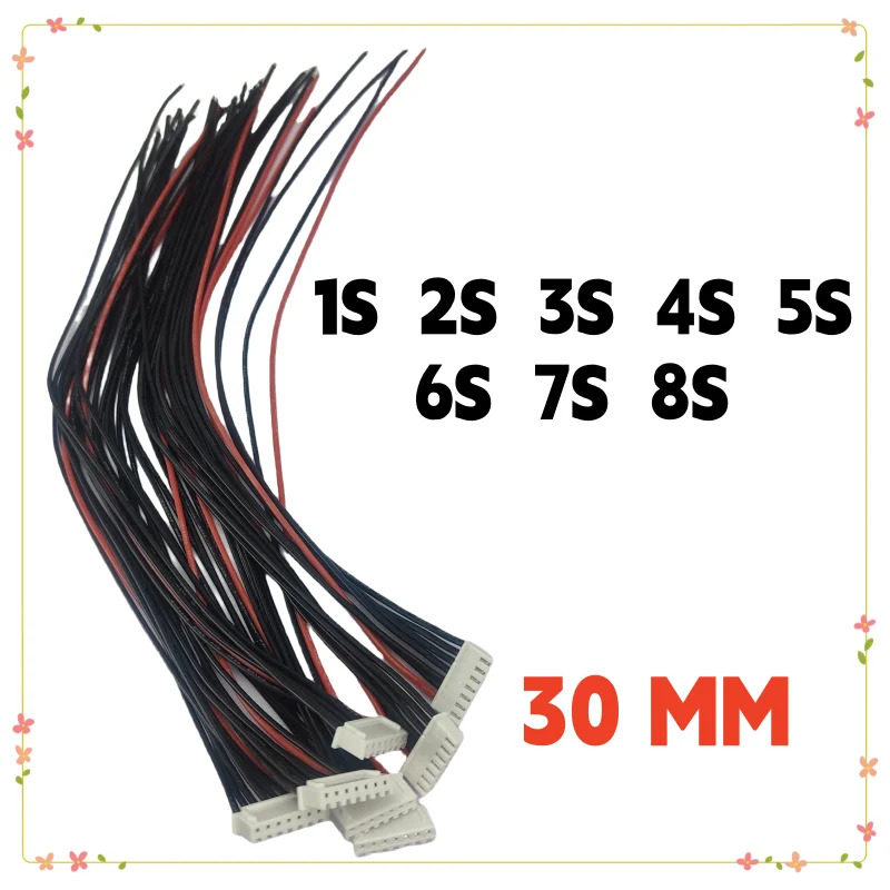 5pcs/lot 1S 2S 3S 4S 5S 6S 7S 8S Lipo Battery Balance Charger 30cm Cable Imax B6 Connector Plug Cable Aviation Model PARTS