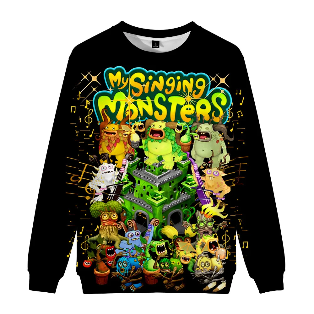 

3D New My Singing Monsters Peripheral Monster Concert Pullover Round Neck Sweater Adult Children's Fashion Loose Sweater