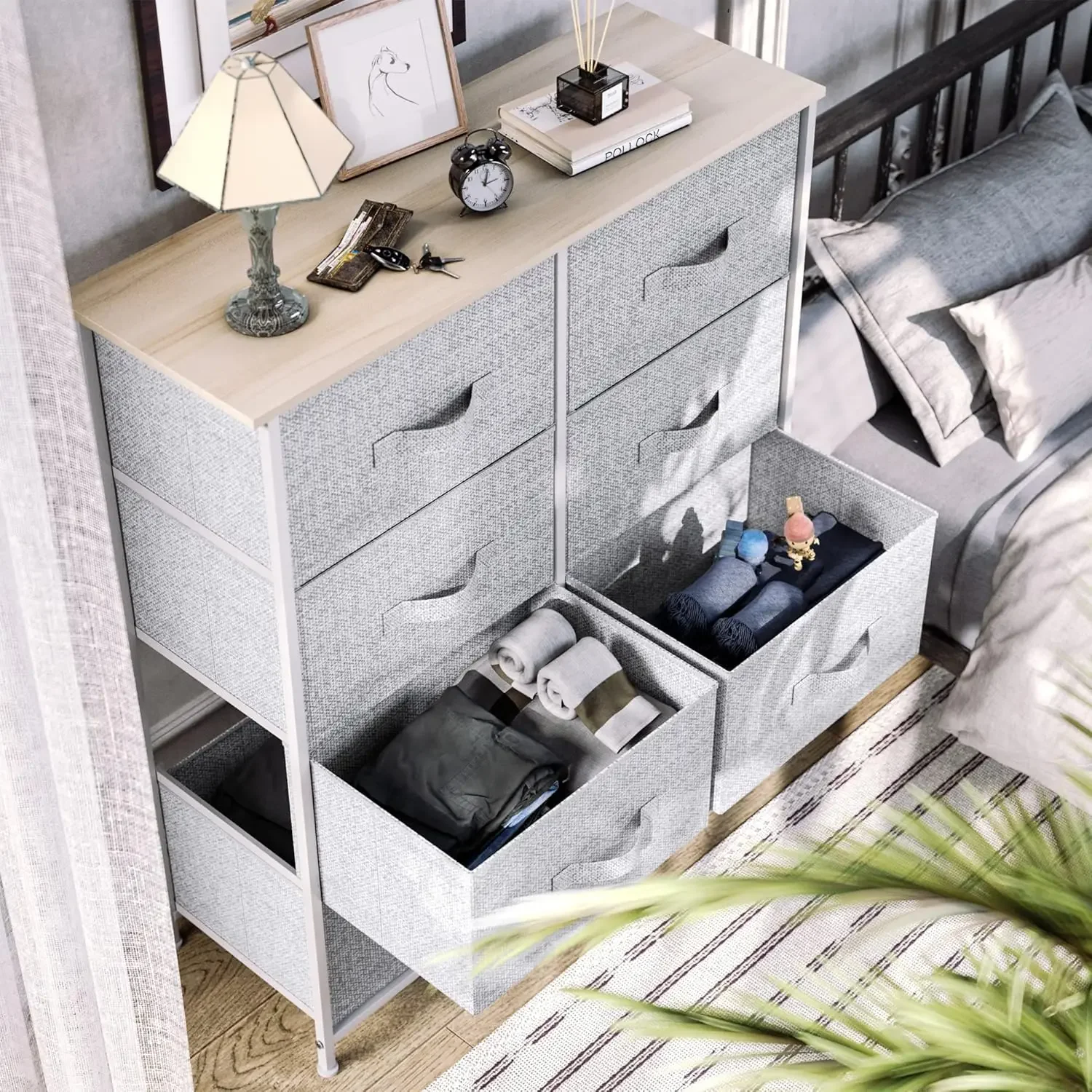 8 Drawers Dresser - Fabric Storage Tower, Organizer Unit for Bedroom, Living Room & Closets - Sturdy Steel Frame 5
