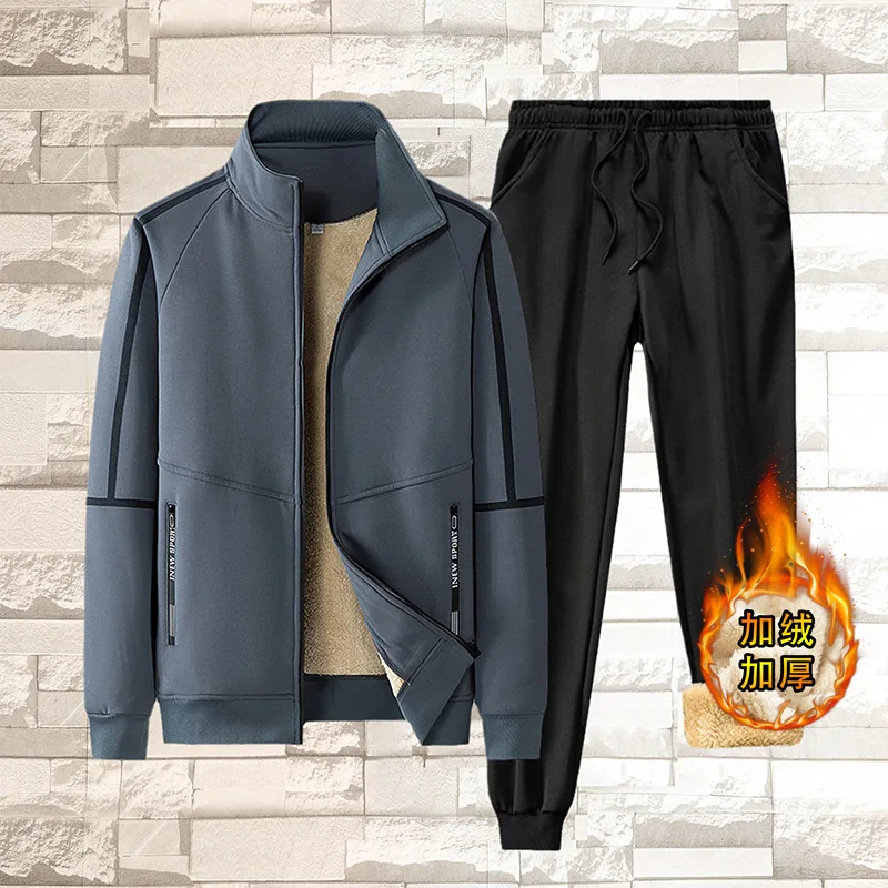 

2023 Sportswear Training Running Sets Tracksuit Men 2 Pieces Set Sweatshirt + Sweatpants Zipper Hoodies Fashion GYM Clothing