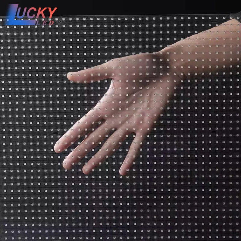 Flexible Transparent LED Display P6 P8 P10, Soft Curtain LED Screen, Foldable Transparent LED Video Window, High Transmittance 2