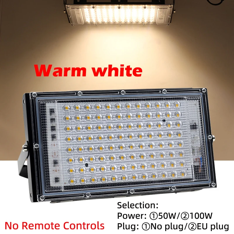 ตัวเลือกสินค้า ไฟสปอร์ตไลท์ LED ส่องสว่างกลางแจ้ง 50-100W กันน้ำ IP65