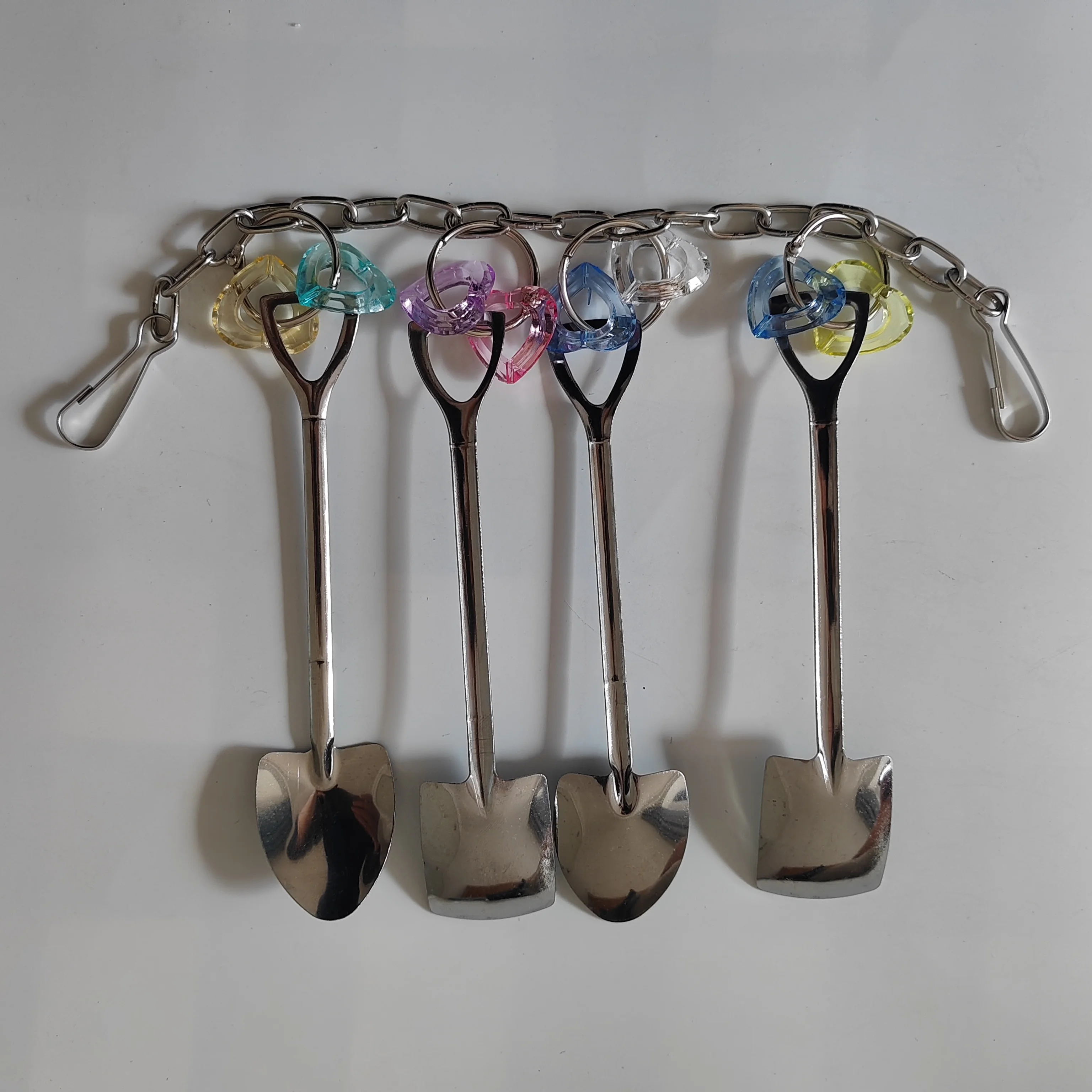 Bird Colorful Acrylic Chew Toy Parrots Stainless Steel Scoop Toys Mini Macaws African Greys Cockatoos Cage Accessories