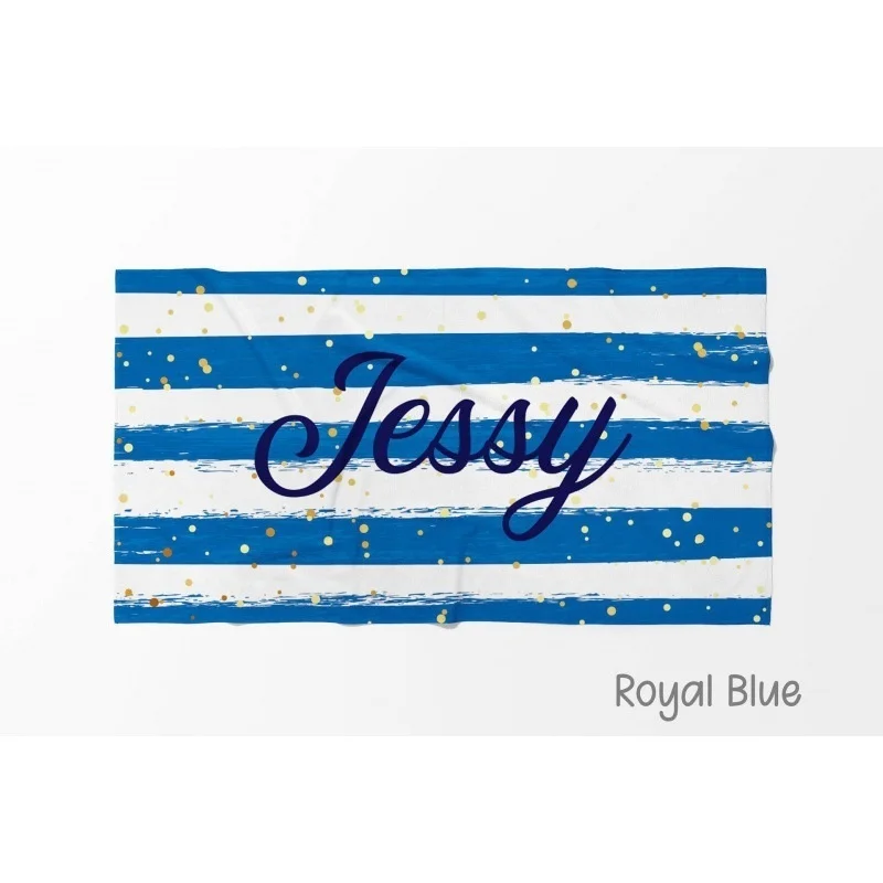 Personalized Beach Towel Microfiber Print Letter Towel Creative Colorful Glitter Stripe Summer Bath Towel 2024 New for Pool 6