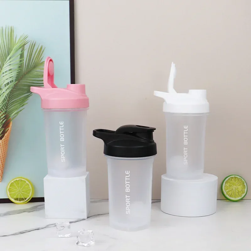 300ml Portable Protein Powder Shaker Bottle Leak Proof Water Bottle for Gym Outdoor Fitness Training Sport Mixing Cup with Scale