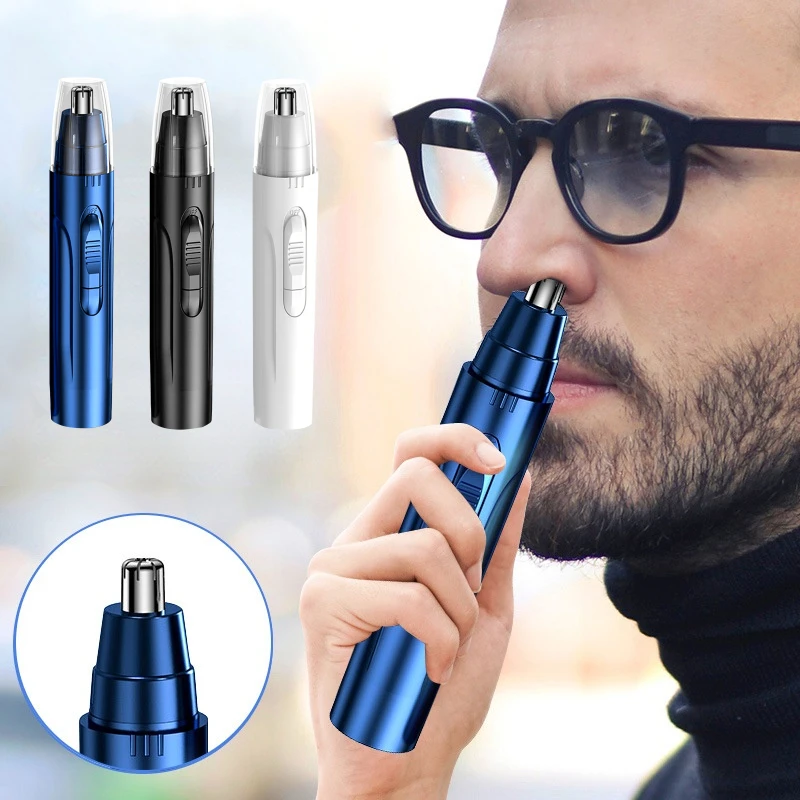 BlackBlueAndWhiteNoseHairTrimmerMetalShaverElectricShaver