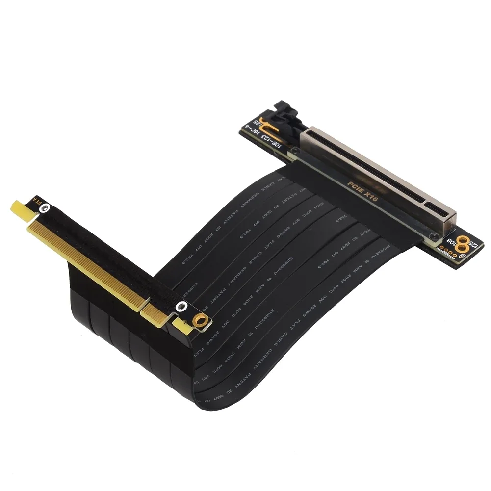 Cabo de Extensão para Gpu Gráfica Vertical Duplo Angular de 90 Graus Extensor Riser Pcie 3.0x16 a X16 Pci Express 3.0 16x - Imagem 4