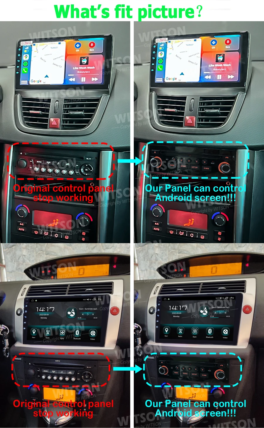 Car Radio Key Parts Dashboard Control Panel For CITROEN C4 C-Triomphe C-Quatre PEUGEOT 207 207CC 2006-2015