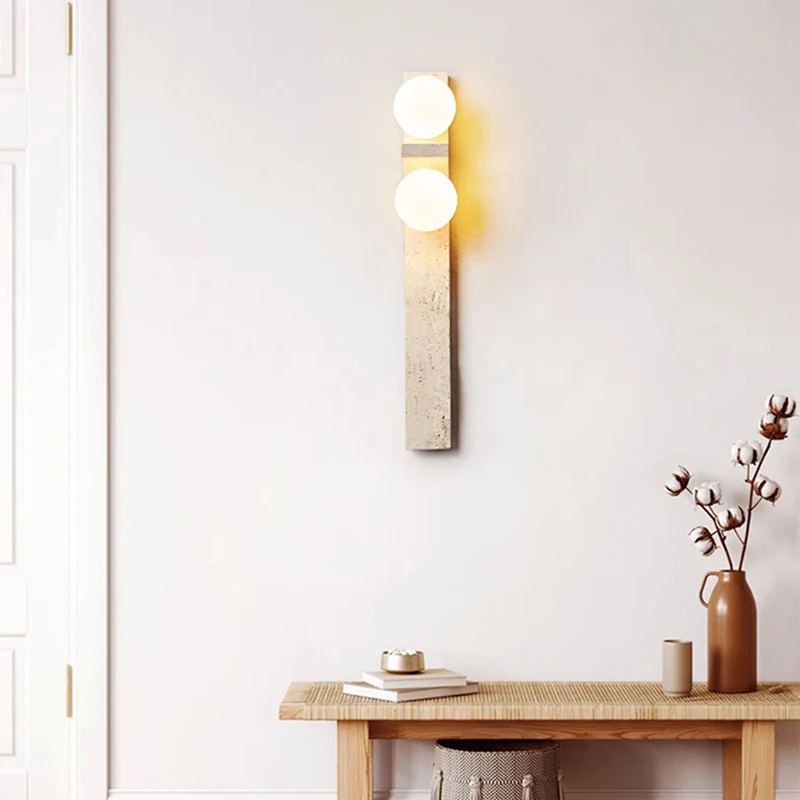 Japan Style LED Decor Wall Lamp Creative Fashion Stone Glass Home Light Bar Bedroom Foyer Lighting Fixtures