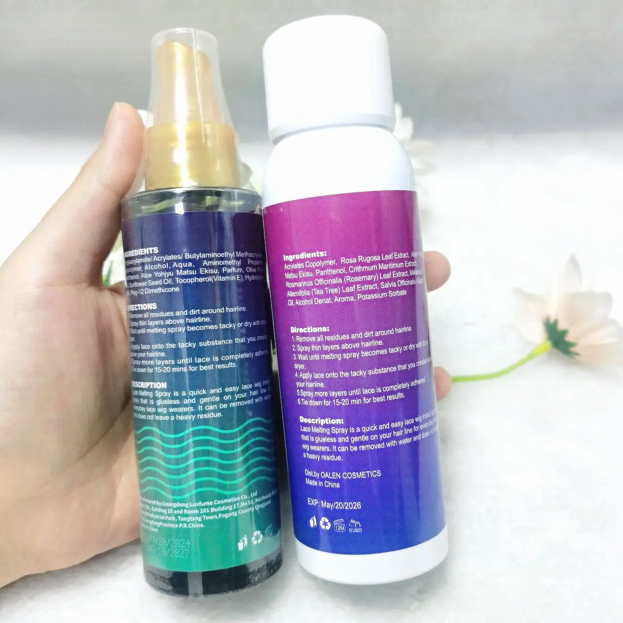 Melting Spray For lace wigs glueless invisible finish strong hold melting Spray Front Lace Wig Glue spray to melt the wig