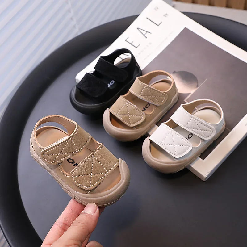 Kids Summer Beach Sandals Non Slip Hook Loop Casual Shoes