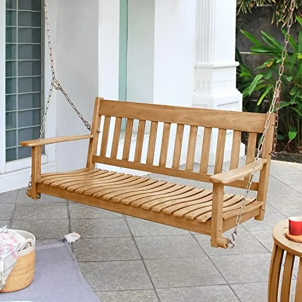 Teak Wood Ergonomic Porch Swing 2