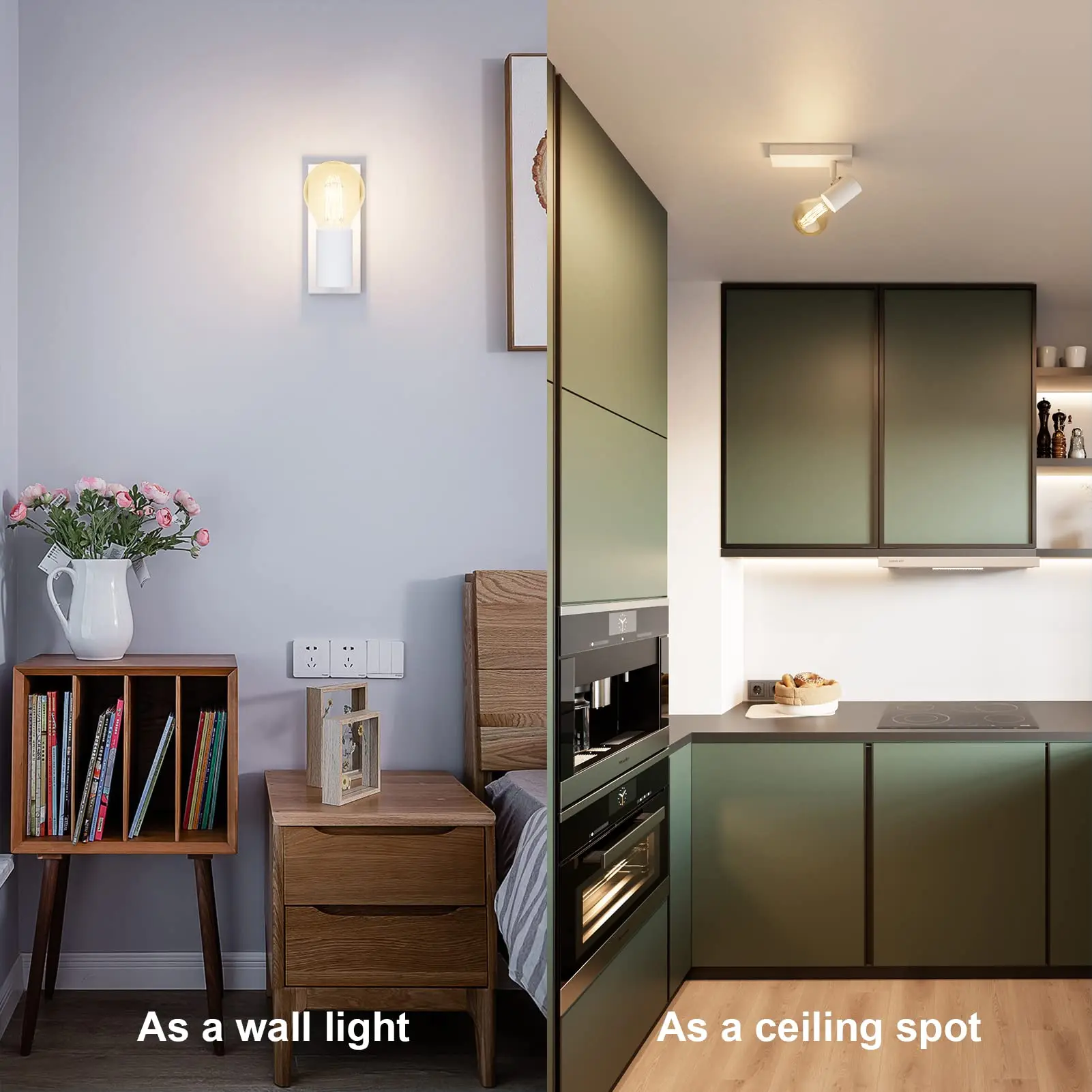 Nordic Wrought Iron Wall Lamp 350 &deg; rotation White Black E26 E27 Modern Wall Light Indoor Aisle Hallway Living Room