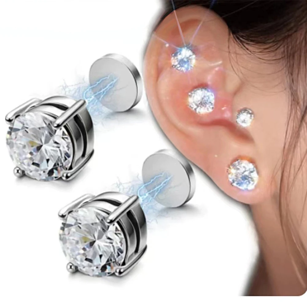 Crystal Magnetic Clip Ear Stud - Detail View 2