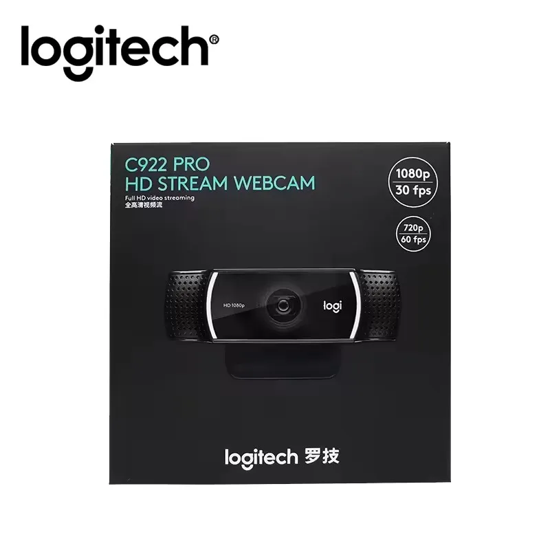 Logitech Original C922 PRO Webcam 1080P 30FPS Full HD webcam Autofocus Web Camera built-in microphone Meeting with tripod pc webcam pc web camera computer camera