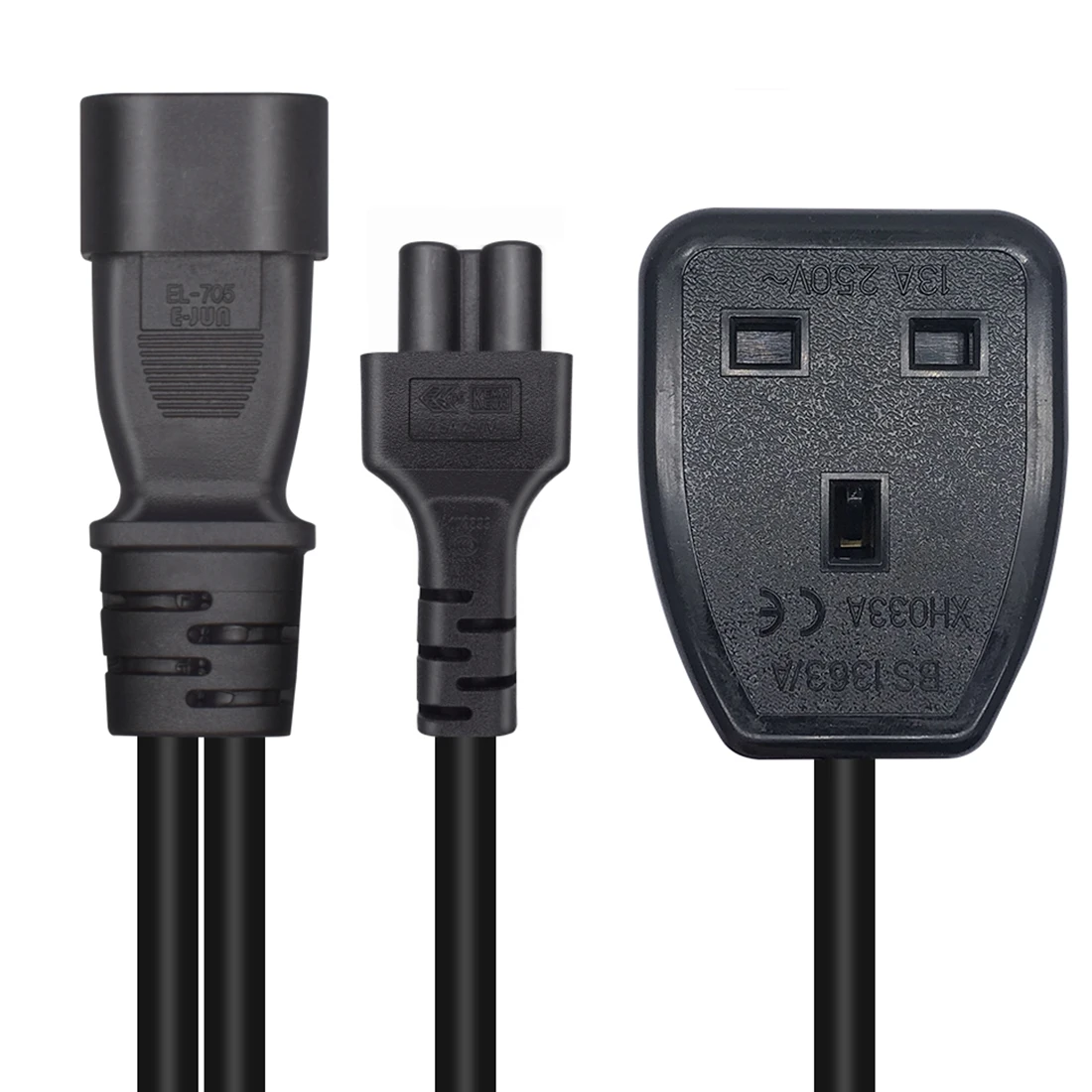 Iec320 c14  c5 + UK  AC  A Ŀ  ,  ǥ 3 簢 /C5 -c14  ÷