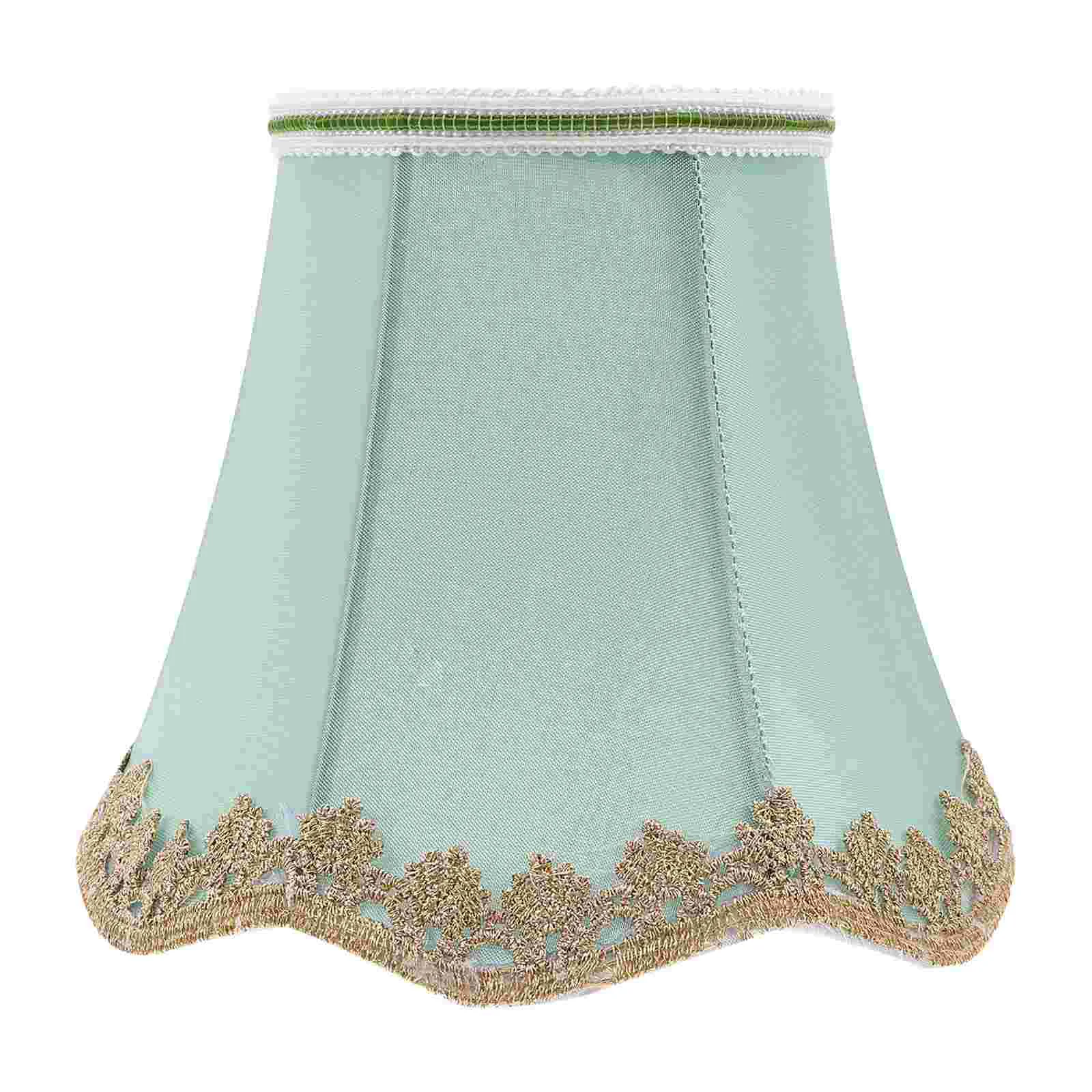 Fabric Small Lamp Shade for Table Desk Lamp Candelabra Beige Tablecloth Rustic Floral Lampshade Replacement Scallop Bell Shape