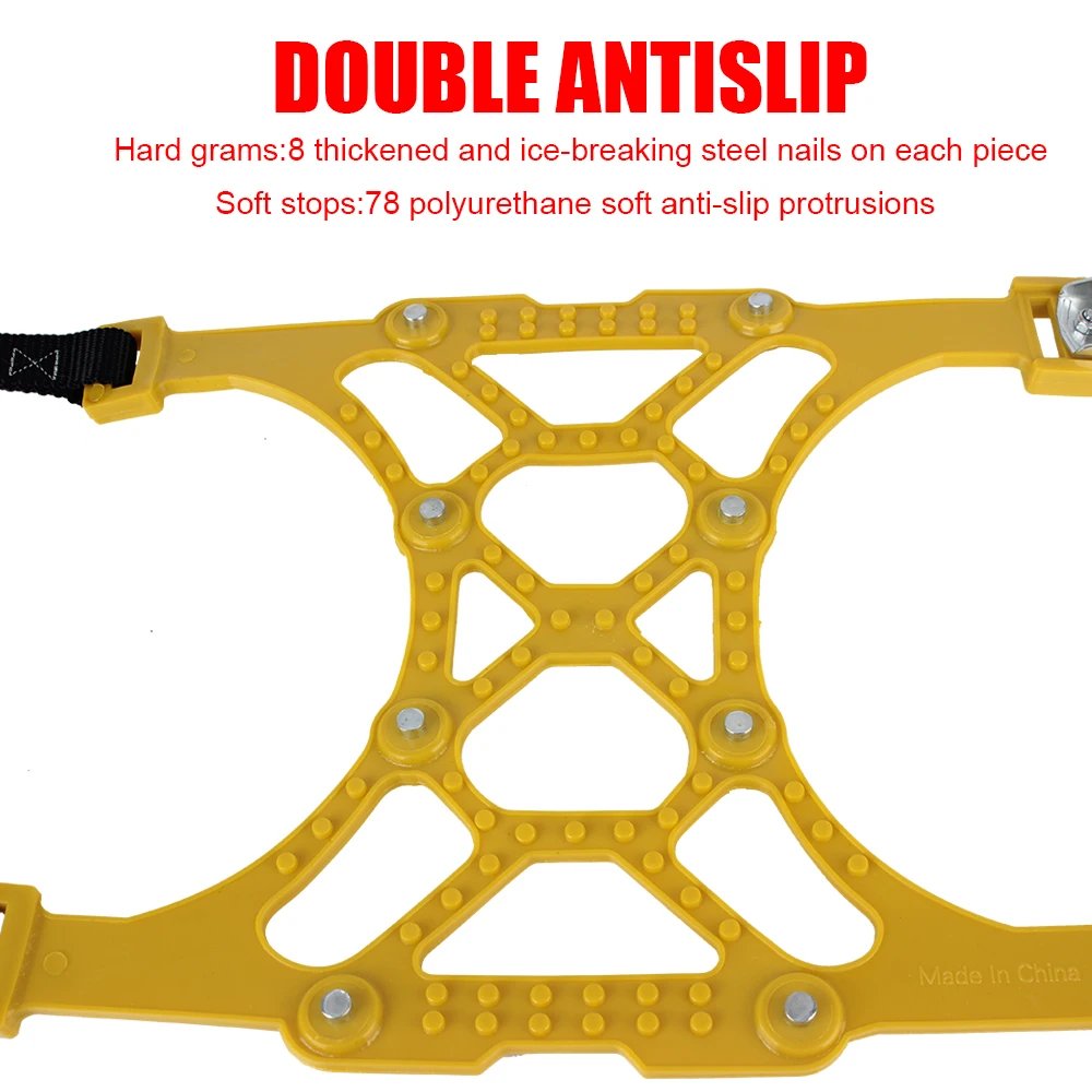 Tire chains 1 Piece Thickened Emergency Tool For Mud Ice Roadway Double Buckle TPU Wheel Snow Chains Car Tire Anti-skid Chain Adjustable