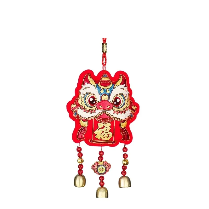 Chinese New Year Pendants Sequined Lucky Bag 2024 Chinese Dragon Year Fu Character Hanging Ornament Spring Festival Wall Decor