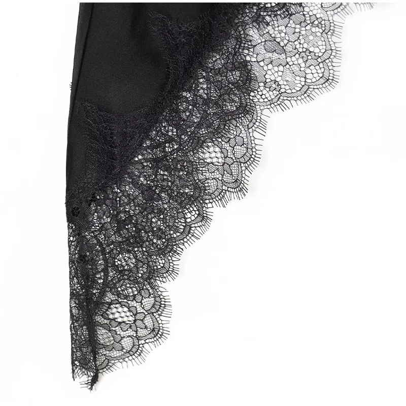 Solid Chic Loose Lace One Shoulder Top