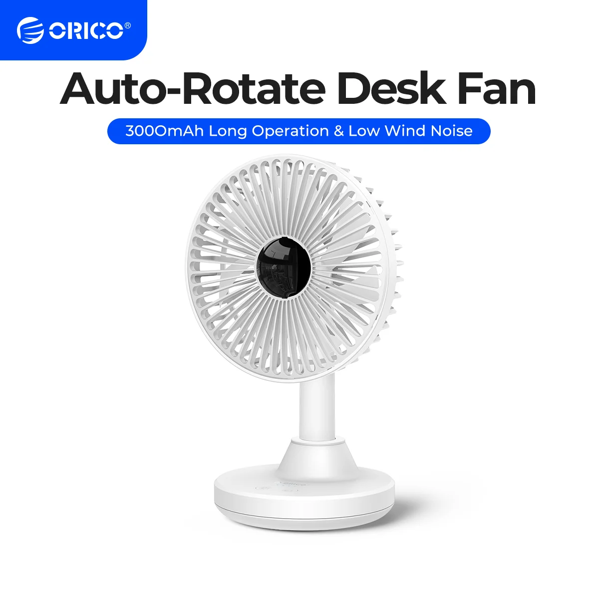 

ORICO USB Desk Fan Silent 5 Speed 4000mAh Air Cooler Summer USB Table Fan Two-way Emergency Charging for Office Home