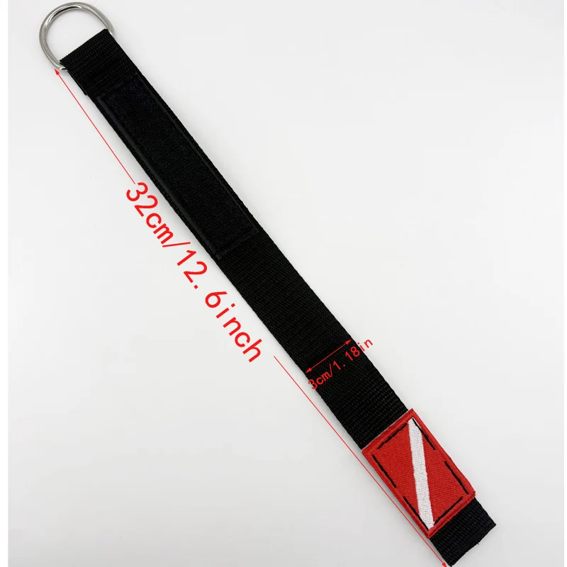 Adjustable Scuba Diving Wrist Strap with D-Ring - Freediving Webbing Holder Accessory