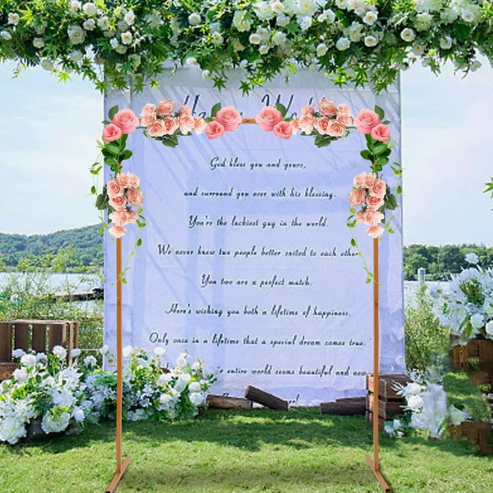 2 x 1.5 m Rectangular Yellow Wedding Arch Flower Arch Metal Wedding for Weddings Birthday Parties Graduations Banquets