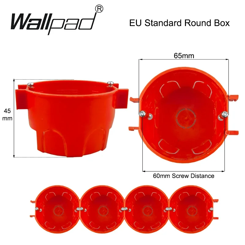 EU Euro Box Internal Mounting Wall Junk Wire Case 86mm 80mm French Switch Socket Wiring Cassette Placo Recessed Mysterious Box