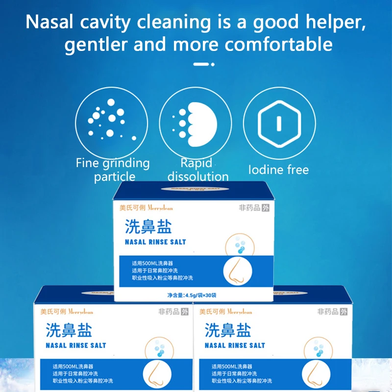 50PCS Nasal Wash Salt Nose Care Nose Cleaner Salt Nose Cavity Protector Nasal Irrigation Salt for Adults Children 2.2/2.7/4.5g