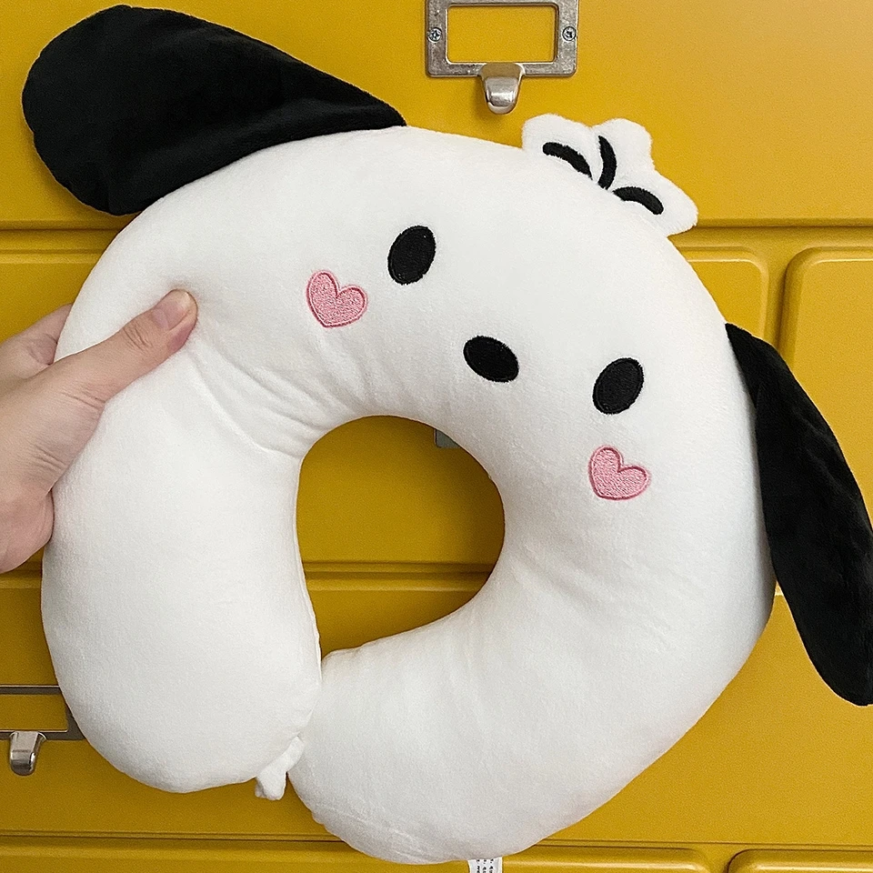 Comfortable Pochacco U-shaped Pillow Stuffed Anime Hangyodon Nap Pillow Travel Neck Pillow Japanese Style Portable Cute 6