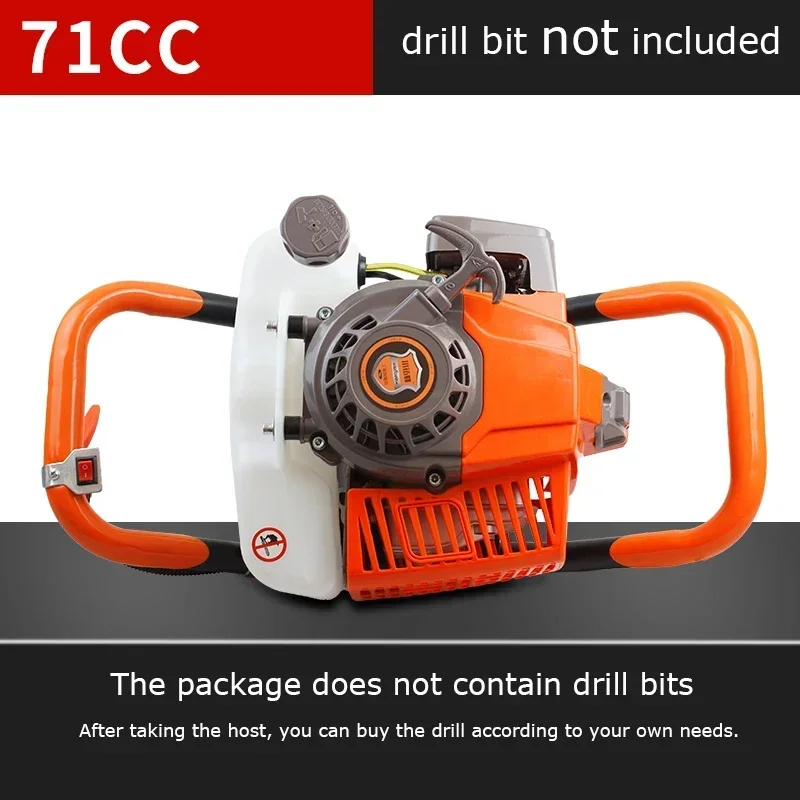 Engine Drilling Machine 52CC/68CC/71CC 3.2KW High Power Four-stroke Excavation Ground Hole Pile Driver Gasoline Drilling Machine