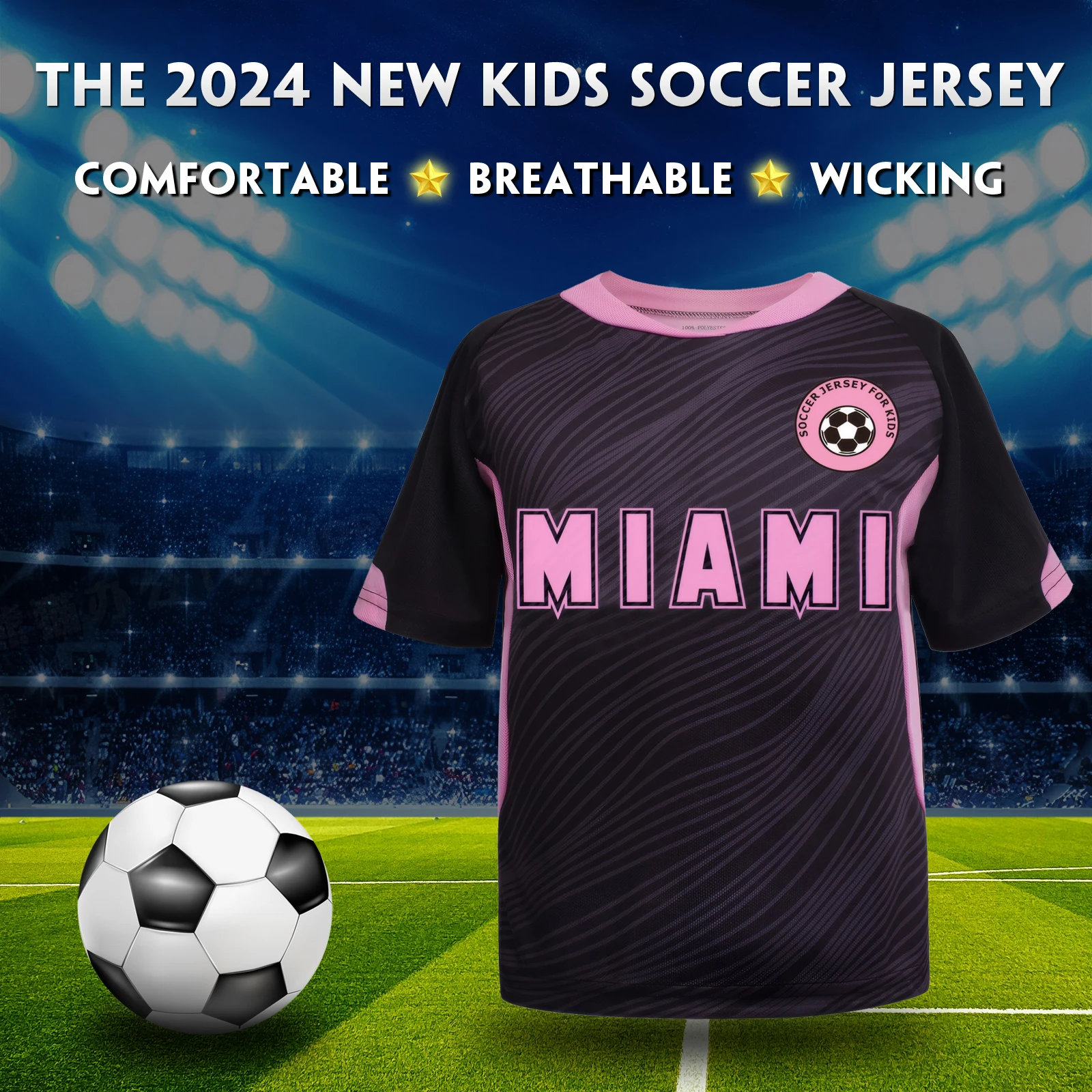 Miami jerseys, children's soccer jerseys, boys' and girls' # 10 youth soccer training training jerseys