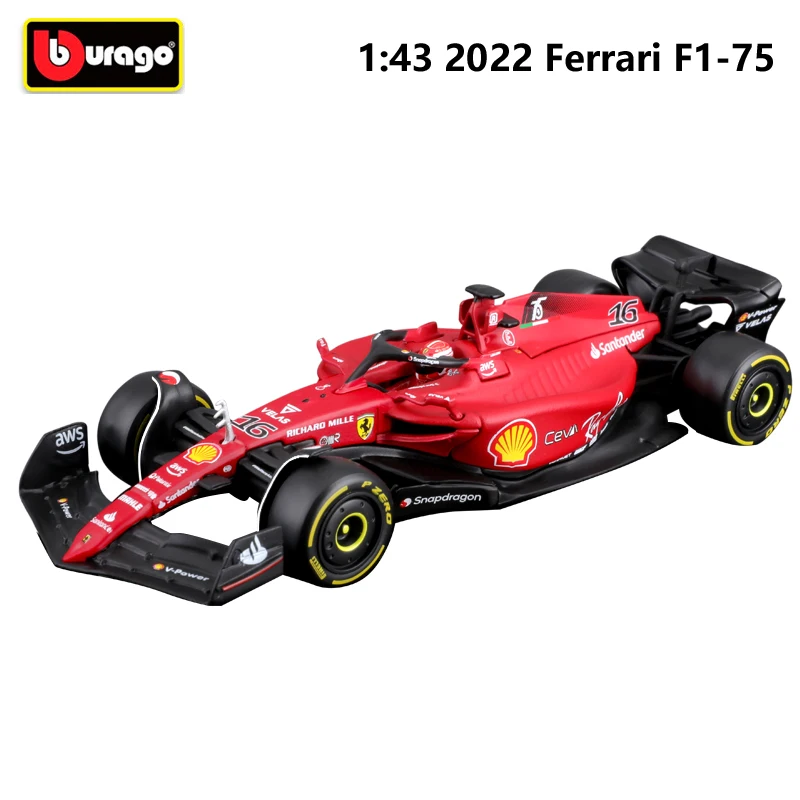 2022 Ferrari SF75 Bburago Diecast 1:43 Car Metal F1 Model Car Formula One Toy Racing Car Formula 1 Alloy Toy Vehicle Collection bburago 1 43 ferrari 2022 rb18 sf21 16 55 f1 formula car static die cast vehicles collectible model racing car toys