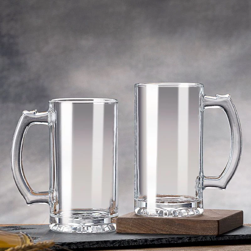 480ml Craft Beer Glass with Handle Drinkware Classic Thick Bottomed Wine Glass Party Bar Wine Utensils Heat Resistant Tea Cup
