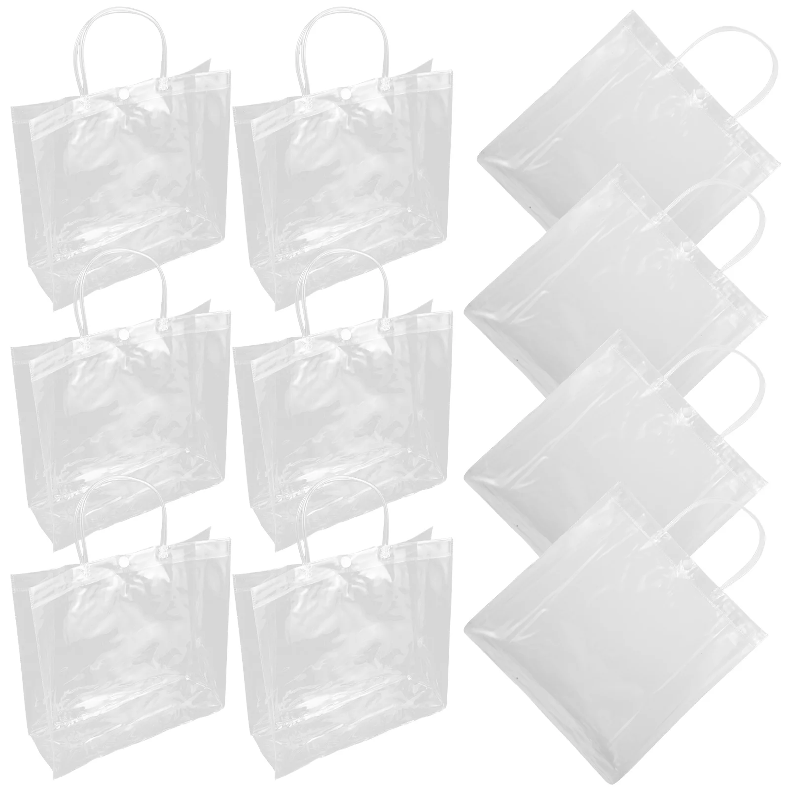 

10Pcs Clear Flower Gift Bags Handheld Gift Packing Tote Bags Reusable PVC Shopping Bags